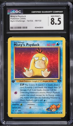 2000 Pokemon Gym Challenge 1st Edition Misty's Psyduck #90 CGC 8.5 NM-MT+