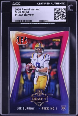 2020 Panini Instant Draft Night Joe Burrow ROOKIE /8156 #1 CGC AUTH