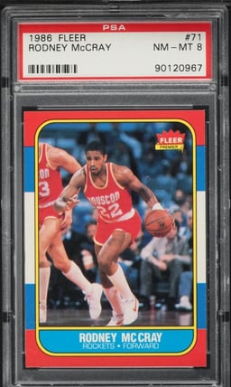 1986 Fleer Basketball Rodney McCray #71 PSA 8 NM-MT