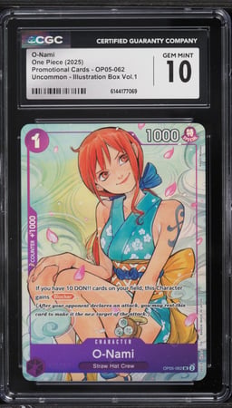 2025 One Piece Promo Illustration Box Vol. 1 O-Nami #OP05-062 CGC 10 GEM MINT
