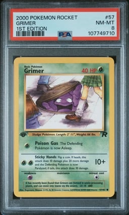 2000 POKEMON ROCKET 1ST ED #57 GRIMER PSA 8