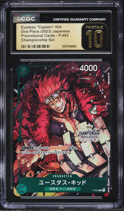 2023 One Piece Japanese Promo Championship Alt Art Eustass "Captain" Kid #P-003 CGC 10 PRISTINE