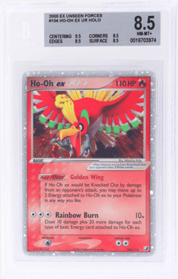 2005 Pokemon Ex Unseen Forces Holo Ho Oh Ex #104 BGS 8.5