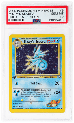 2000 Pokemon Gym Heroes 1st Edition Holo Misty's Seadra #9 PSA 10