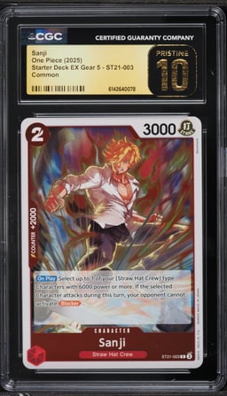 2025 One Piece Starter Deck EX Gear 5 Sanji #ST21-003 CGC 10 PRISTINE