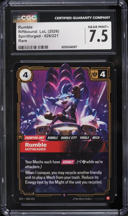 2026 Riftbound League Of Legends LoL Spiritforged Rumble #26 CGC 7.5 NRMT+