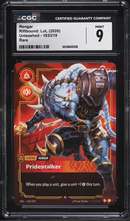 2026 Riftbound League Of Legends LoL Unleashed Rengar #183 CGC 9 MINT