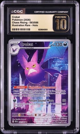 2026 Pokemon Mega Evolution Chaos Rising IR Crobat #93 CGC 10 PRISTINE