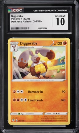 2020 Pokemon Sword & Shield Darkness Ablaze Diggersby #096 CGC 10 GEM MINT