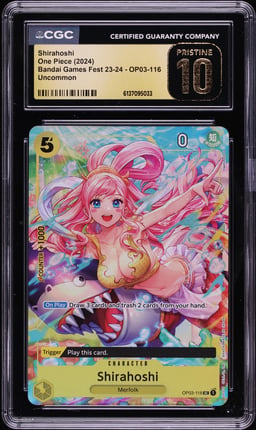 2024 One Piece Bandai Games Fest '23-'24 Shirahoshi #OP03-116 CGC 10 PRISTINE