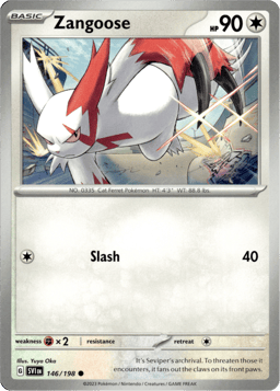 2023 Zangoose #146 Scarlet & Violet