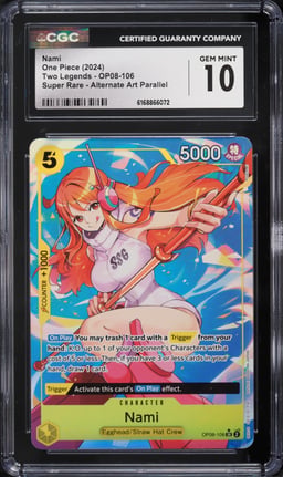 2024 One Piece Two Legends Alt Art SR Nami #OP08-106 CGC 10 GEM MINT
