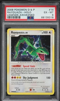 2008 Pokemon Diamond & Pearl Legends Awakened Holo Rayquaza #14 PSA 6 EXMT