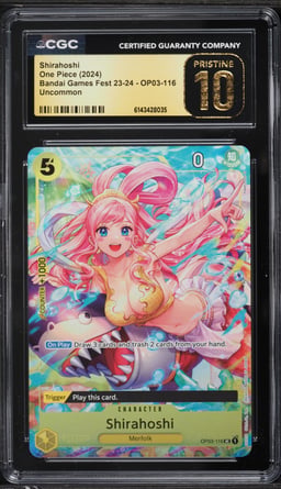 2024 One Piece Bandai Games Fest '23-'24 Alt Art Shirahoshi #OP03-116 CGC 10 PRISTINE