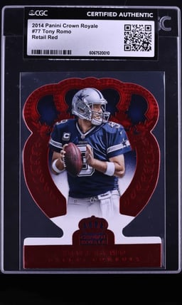 2014 Crown Royale Retail Red Die-Cut Tony Romo /99 #77 CGC AUTH