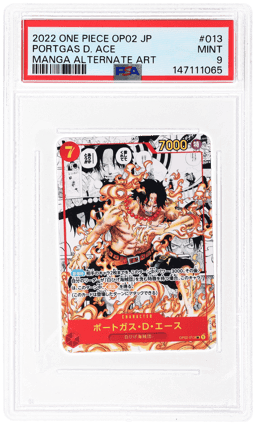2022 One Piece Paramount War Japanese Manga Alternate Art Portgas D. Ace #13 PSA 9
