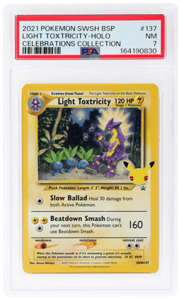2021 Pokemon Sword and Shield Black Star Promo Celebrations Collection Holo Light Toxtricity #137 PSA 7