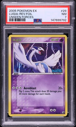 2005 Pokemon EX Unseen Forces Reverse Holo Lugia #29 PSA 7 NRMT