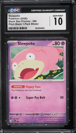2026 Pokemon Mega Evolution Black Star Promo Pitch Black 1-Pack Blister Slowpoke #086 CGC 10
