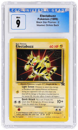 1999 Pokemon Wizards of the Coast Black Star Promo Mewtwo Strikes Back Electabuzz #2 CGC 9