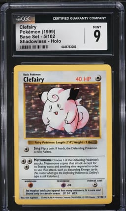 1999 Pokemon Base Set Shadowless Holo Clefairy #5 CGC 9 MINT