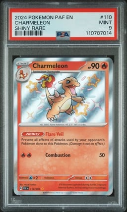 2024 POKEMON PAF EN-PALDEAN FATES SHINY RARE #110 CHARMELEON PSA 9