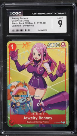 2025 One Piece Starter Deck EX Gear 5 Borderless Jewelry Bonney #ST21-004 CGC 9 MINT