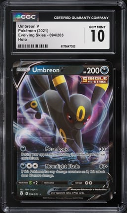 2021 Pokemon Sword & Shield Evolving Skies Holo Umbreon V #94 CGC 10 GEM MINT