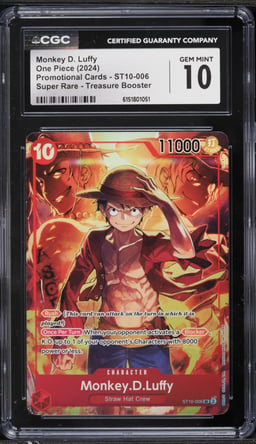 2024 One Piece Promo Treasure Booster SR Monkey D. Luffy #ST10-006 CGC 10 GEM MINT