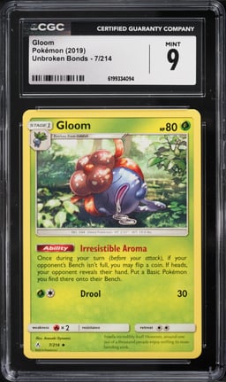 2019 Pokemon Sun & Moon Unbroken Bonds Gloom #7 CGC 9 MINT