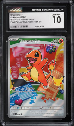 2026 Pokemon Mega Promo First Partner Illustration S1 Full Art Charmander #38 CGC 10 GEM MINT