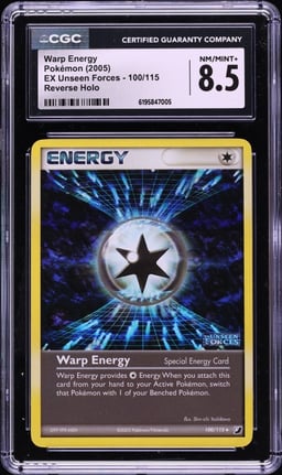 2005 Pokemon EX Unseen Forces Reverse Holo Warp Energy #100 CGC 8.5 NM-MT+