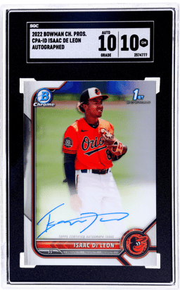2022 Bowman Chrome Prospect Autograph Isaac De Leon #CPAID SGC 10