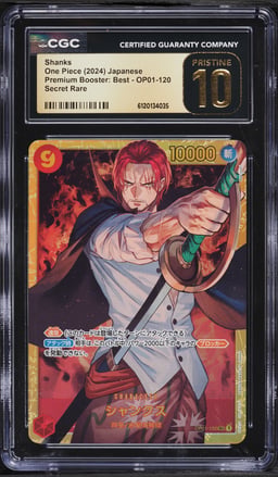 2024 One Piece Japanese Premium Booster Best SEC Shanks #OP01-120 CGC 10 PRISTINE