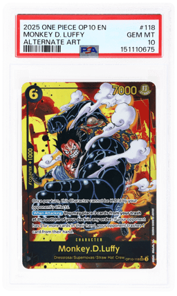 2025 One Piece Royal Blood Alternate Art Monkey D. Luffy #OP10-118 PSA 10