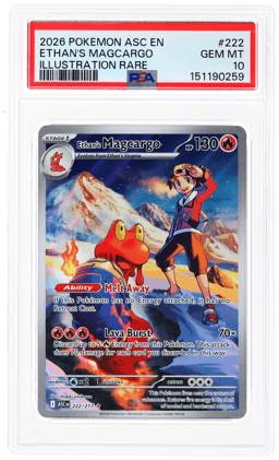 2026 Pokemon Mega Evolution Ascended Heroes Illustration Rare Ethan's Magcargo #222 PSA 10
