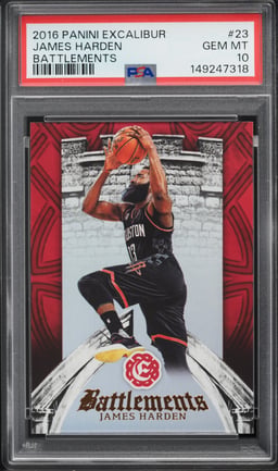 2016 Panini Excalibur Battlements James Harden #23 PSA 10 GEM MINT