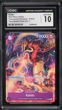 2022 One Piece Promo Tournament Pack Vol. 1 Kaido #P-010 CGC 10 GEM MINT