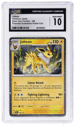 2025 Pokemon Scarlet and Violet Black Star Promo Prismatic Evolutions Poster Collection Jolteon #169 CGC 10