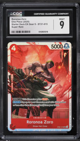 2025 One Piece Starter Deck EX Gear 5 SR Roronoa Zoro #ST21-015 CGC 9 MINT