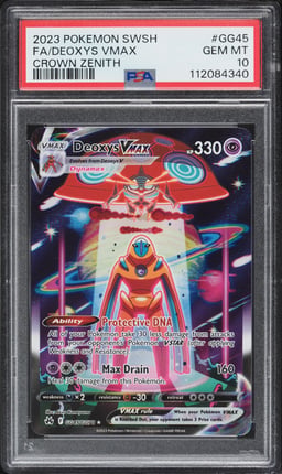 2023 Pokemon Sword & Shield Crown Zenith Full Art Deoxys VMAX #GG45 PSA 10 GEM MINT