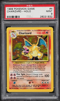 1999 Pokemon Base Set Holo Charizard #4 PSA 9 MINT