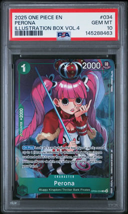 2025 ONE PIECE PROMOS 034 PERONA ILLUSTRATION BOX VOL.4 PSA 10