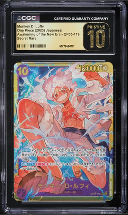 2023 One Piece Japanese Awakening Of The New Era SEC Monkey D. Luffy #OP05-119 CGC 10 PRISTINE