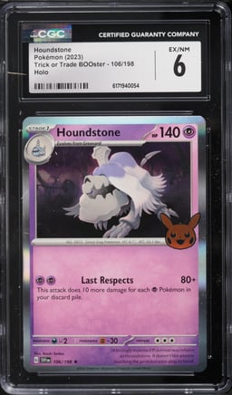 2023 Pokemon Scarlet & Violet Trick Or Trade BOOster Holo Houndstone #106 CGC 6 EXMT