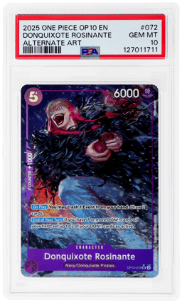 2025 One Piece Royal Blood Alternate Art Donquixote Rosinante #072 PSA 10
