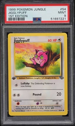 1999 Pokemon Jungle 1st Edition Jigglypuff #54 PSA 9 MINT