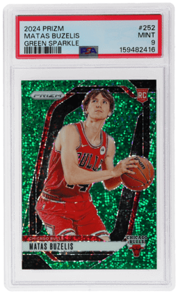 2024 Panini Prizm Green Sparkle Prizm Matas Buzelis #252 3/8 PSA 9