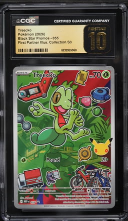 2026 Pokemon Mega Promo First Partner Illustration S3 Full Art Treecko #55 CGC 10 PRISTINE