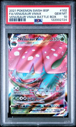2021 POKEMON SWSH BLACK STAR PROMO #102 FULL ART/VENUSAUR VMAX PSA 10